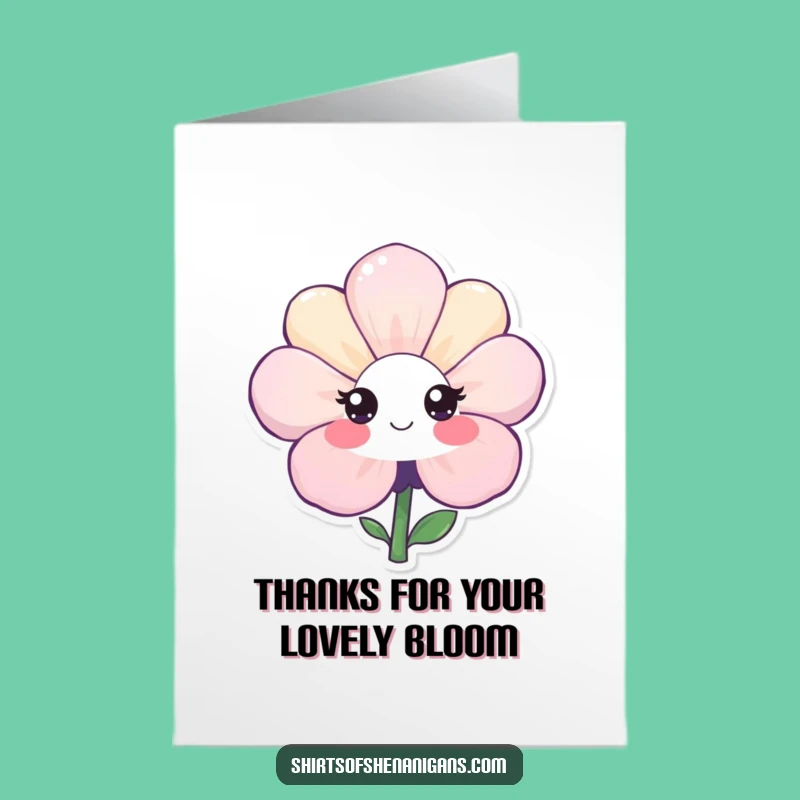 Free Printable Shy Flower Thank You Card - Express Gratitude with this Downloadable Design