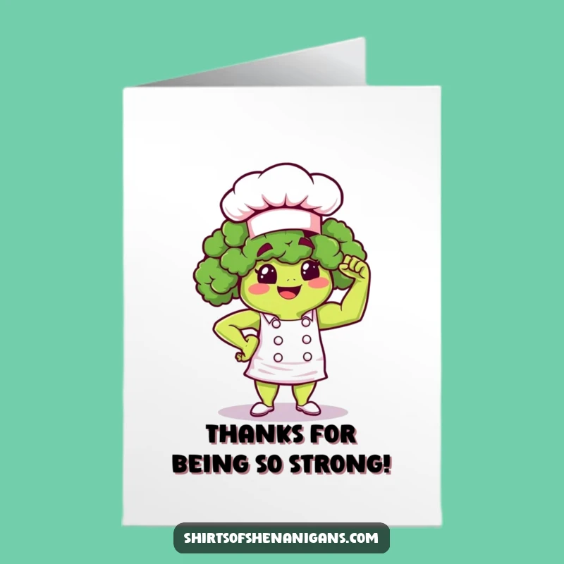 Free Printable Thank You Card: Broccoli Chef Sturdy Gratitude Downloadable Gift