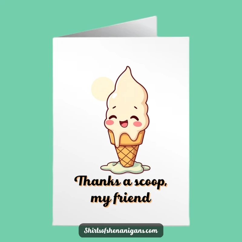 Free Printable Thank You Card: Giggling Ice Cream Cone's Sweet Thanks Downloadable