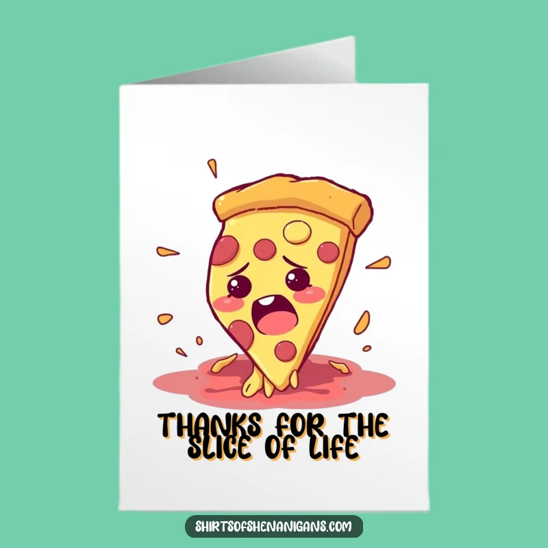 Free Printable Thank You Card: Pizza Slice Escapes Thanks Downloadable