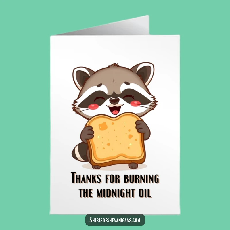 Free Printable Thank You Card: Raccoon Toast Masterpiece Funny Downloadable Gift