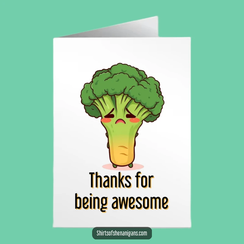 Free Printable Thank You Card: Shy Broccoli's Thanks Downloadable Gift
