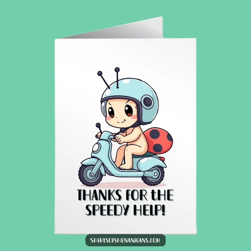 Free Printable Thank You Card: Snail Racer Helmet Funny Downloadable Gift