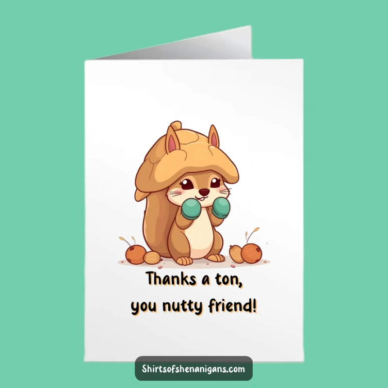 Quirky Squirrel Mittens Free Printable Thank You Card - Downloadable Thanks