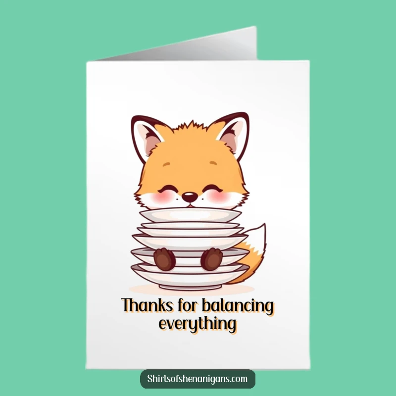 Free Printable Thank You Card: Fox Cub Plates, Funny Thanks DIY Downloadable
