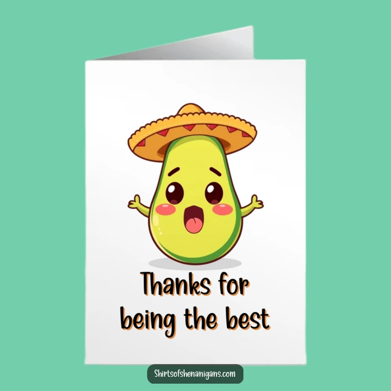 Free Printable Thank You Card: Avocado Sombrero for Humorous Downloadable Gift