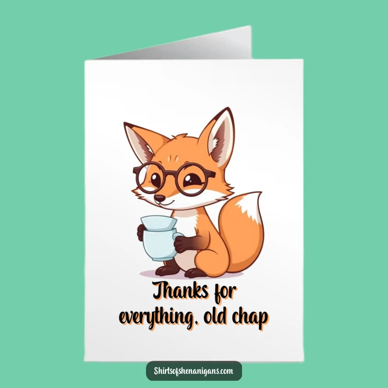 Fancy Fox Monocle Free Printable Thank You Card - Dramatic Tea Download