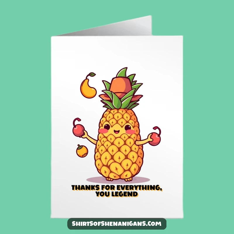Free Printable Thank You Pineapple Card - Giggles Guaranteed Downloadable Gift