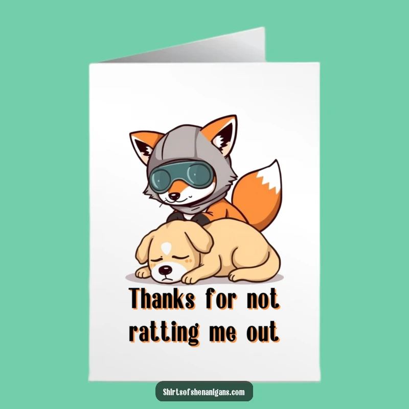 Free Printable Fox Thank You Card: Sneaky Gratitude Funny Downloadable Gift for Everyone