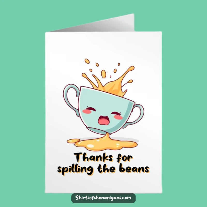 Free Printable Teacup Thank You Card - Funny Dramatic Downloadable for Appreciations