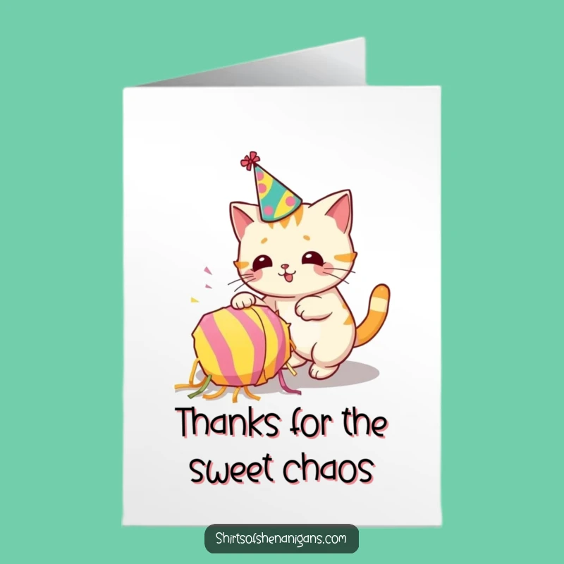 Free Printable Thank You Card: Cat Piñata Party Thanks