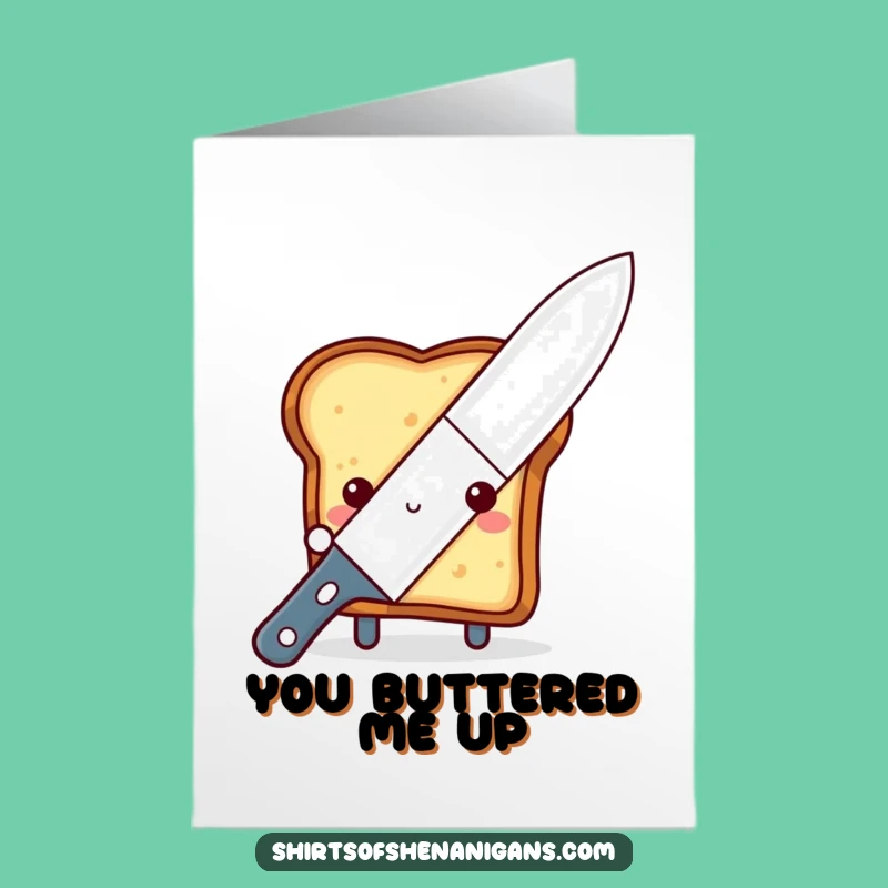 Free Printable Thank You Card: Shy Toast Butter Knife Funny Downloadable Gift