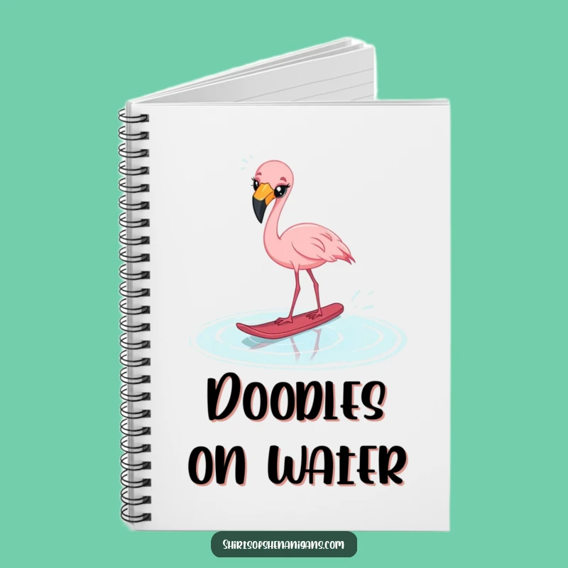 Funny Startled Flamingo Notebook - Hilarious Journal for Water Ski Ideas