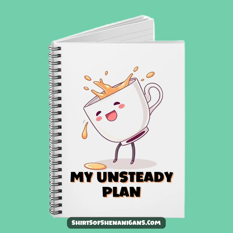 Funny Clumsy Teacup Cartwheel Notebook - Jot Down Ideas with Flair