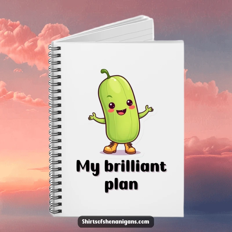 Funny Pickle Notebook: A dancing pickle wearing tiny boots, ideal for jotting down notes and inspired ideas.