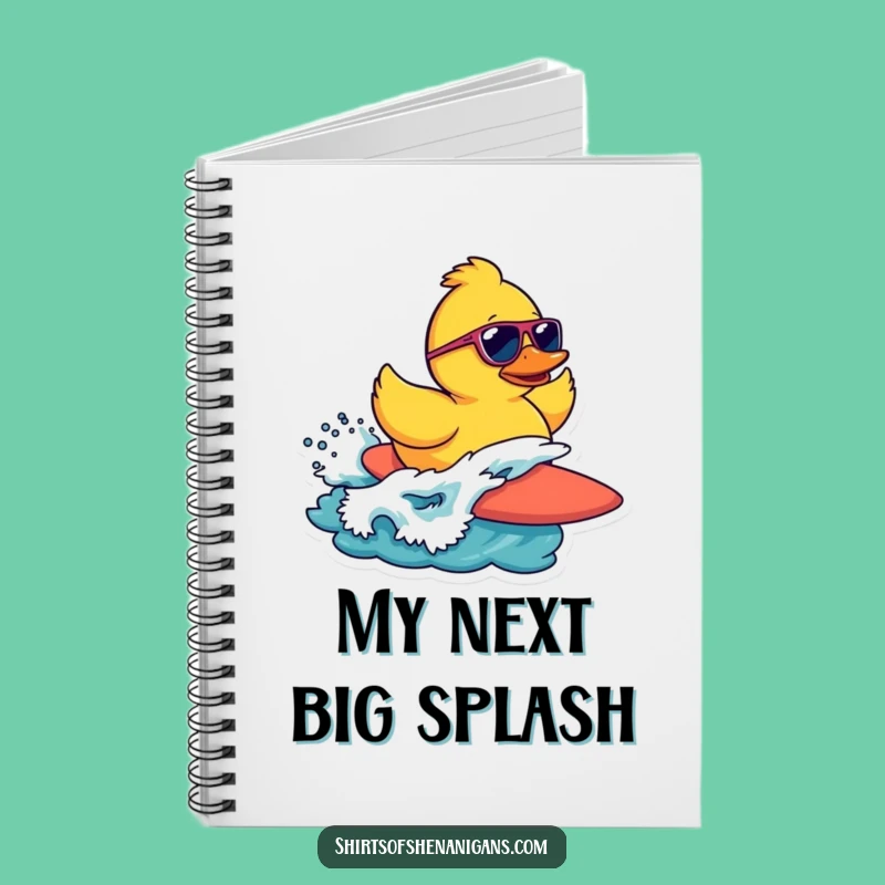 Funny Surfing Duck Notebook: Catch Your Ideas with Quacking Brilliance!