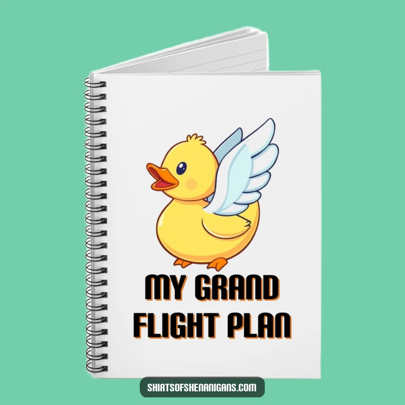 Funny Rubber Duck Flying Attempt Notebook - Whimsical Journal Gift