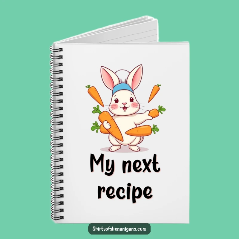 Funny Rabbit Chef Hat Carrot Juggling Notebook - Recipe Ideas Journal