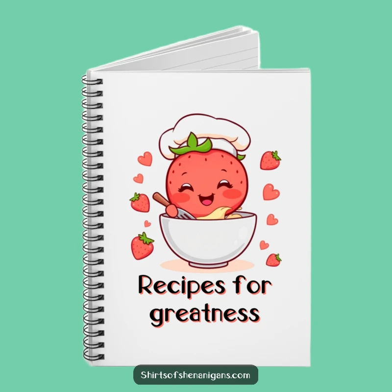 Funny Strawberry Chef Notebook: Cheerful Baker Journal, Perfect Funny Gift Diary