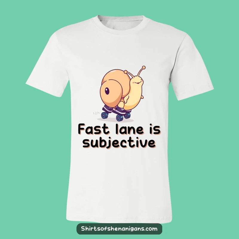 Funny Snail Roller Skates T-Shirt - Hilarious Race Design for Humorous Individuals
