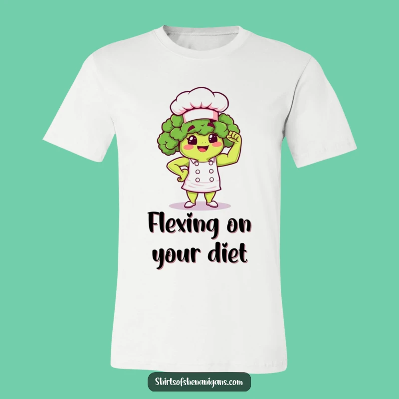 Funny Broccoli Chef T-Shirt: Strong Veggie Baker, Ideal Funny Gift