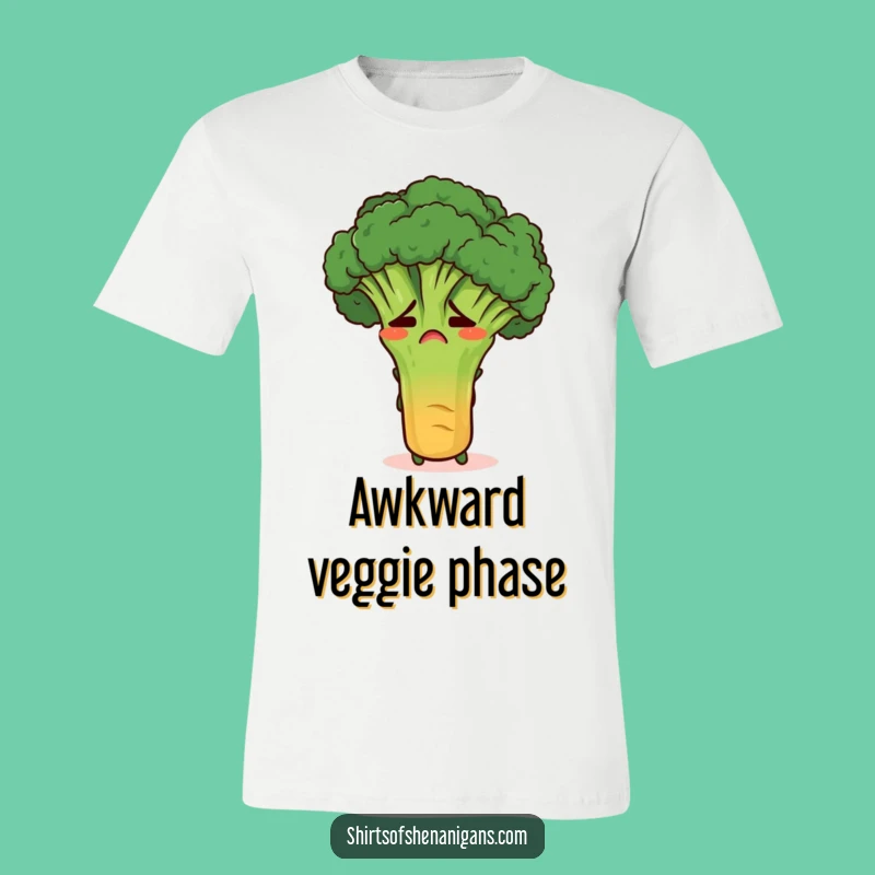 Funny Broccoli Shirt: Embarrassed Veggie Apparel, Hilarious Gift for Vegetable Lovers