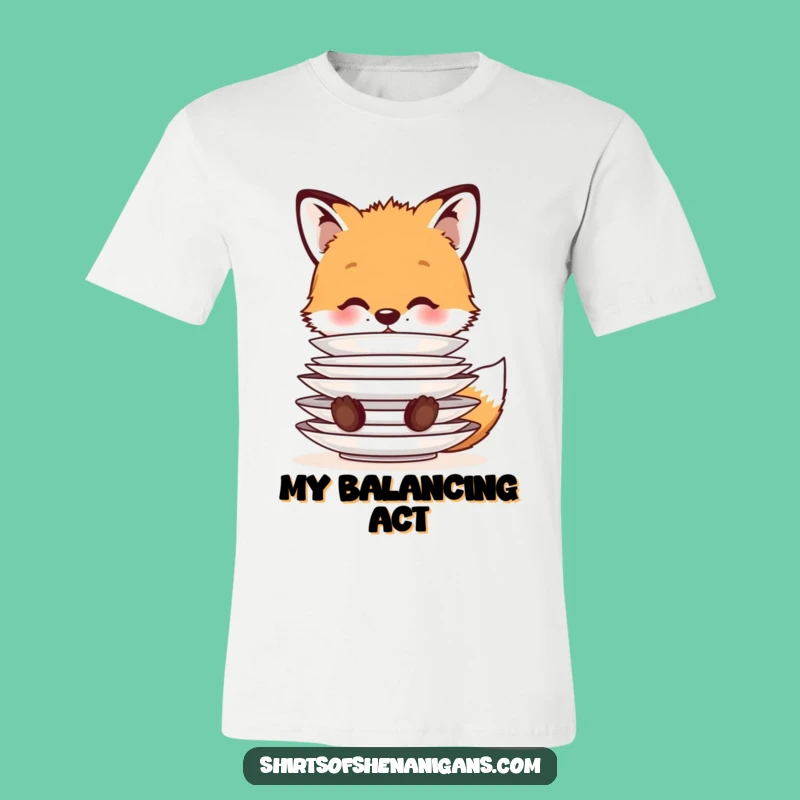 Funny Fox T-Shirt: Cute Balancing Cub Design for Animal Lovers