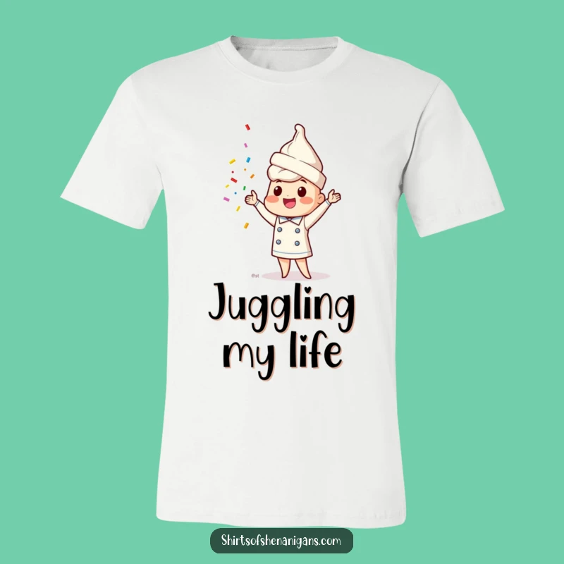 Funny Ice Cream Chef T-Shirt - Juggling Sprinkles Apparel Gift
