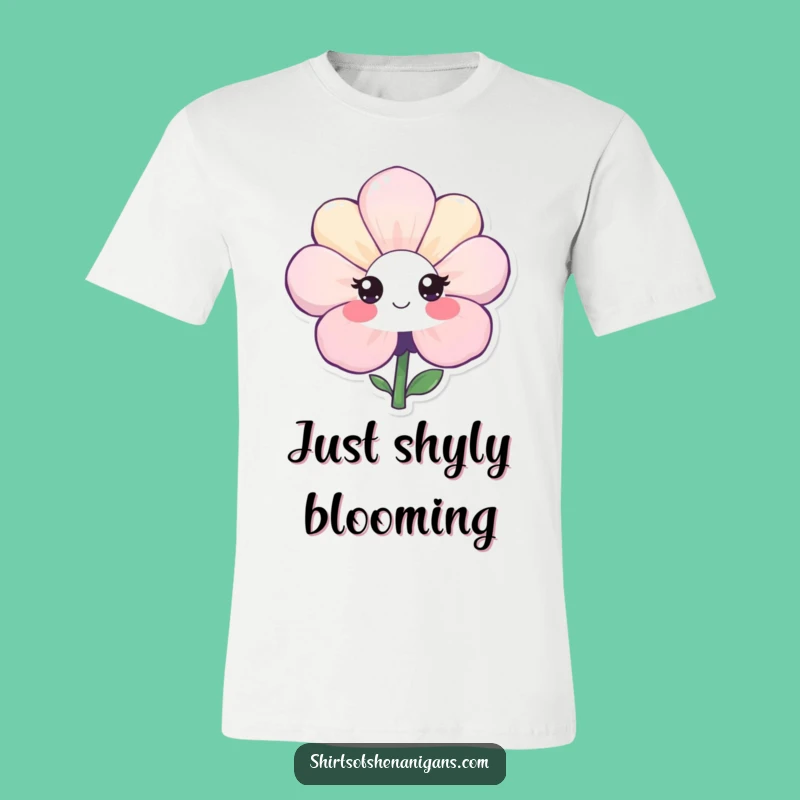 Funny Shy Flower Smile T-Shirt: Embrace Your Quiet Charm with Humor