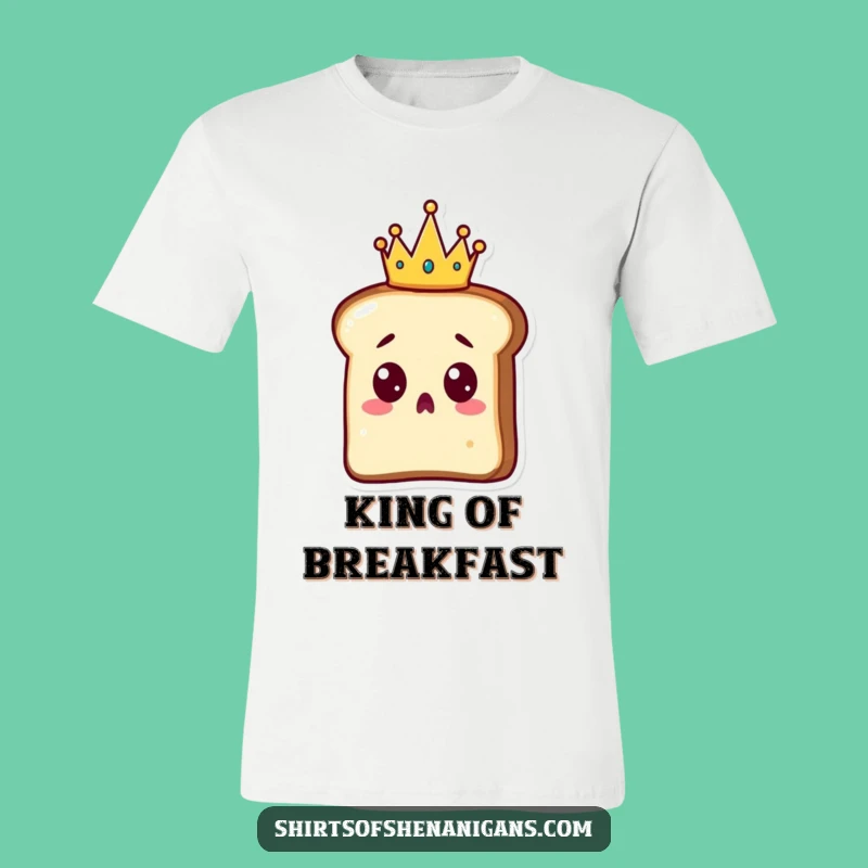 Funny Surprised Toast T-Shirt: Royal Breakfast Crown, Hilarious Gift for the Regal