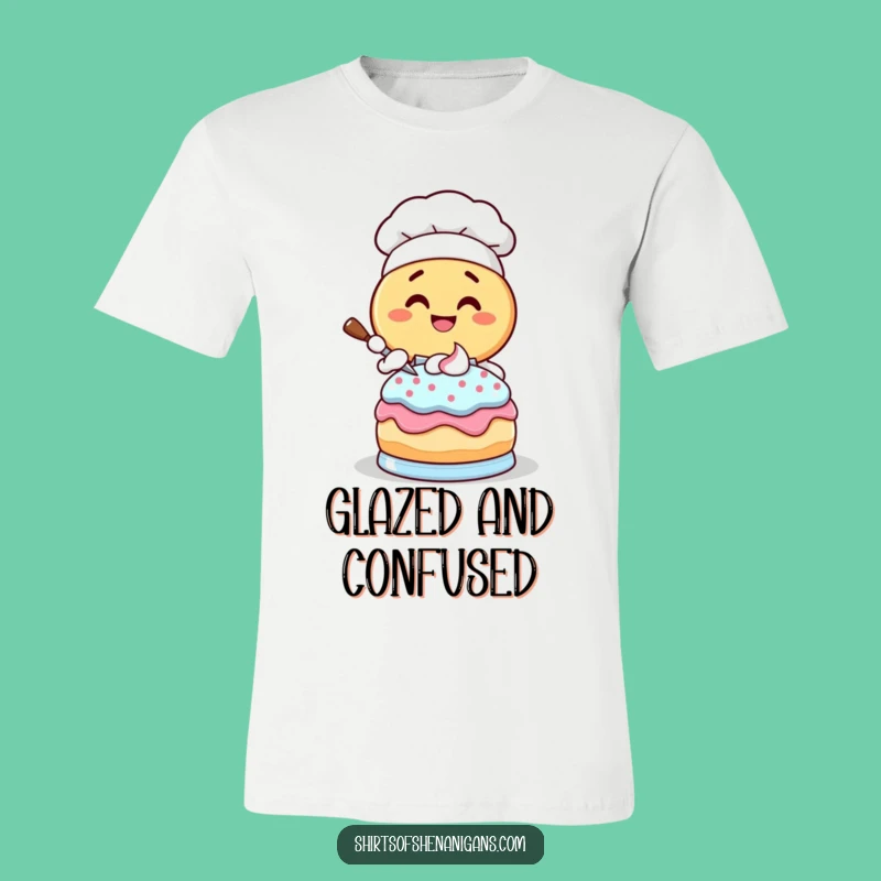 Funny Donut Chef T-Shirt: Giggling Baker Frosting Cake, Ideal Funny Gift