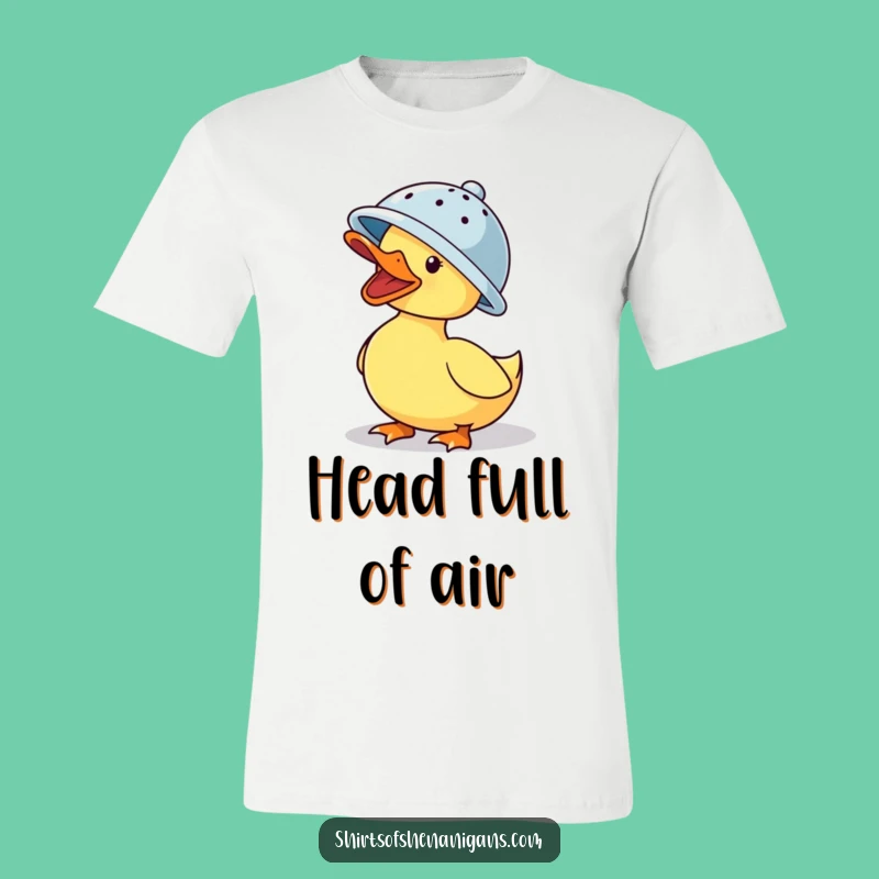 Funny Duck Quacking Tee - Hilarious Colander Hat Shirt for Comedic Relief