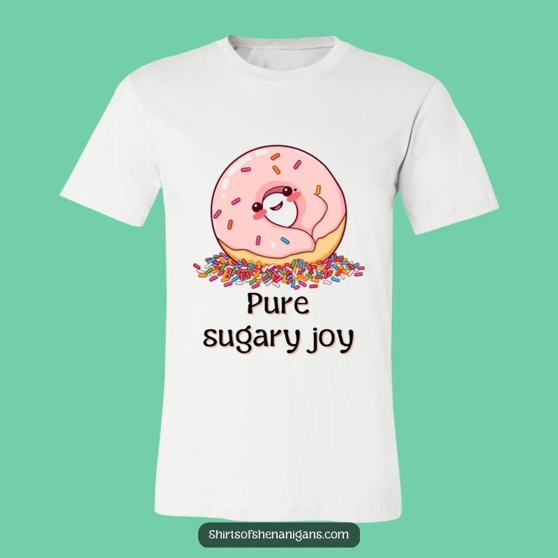 Funny Giggling Donut T-Shirt: Joyful Dessert Character, Perfect Funny Gift for Treat Fans