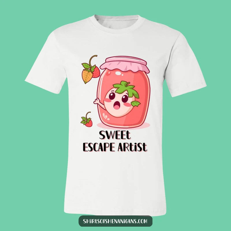 Funny Escaping Strawberry T-Shirt: Berry Funny Escape, Perfect Funny Gift for Fruit Lovers