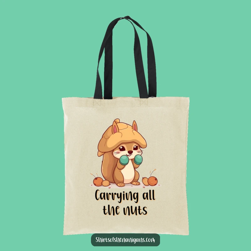 Funny Squirrel Mittens Tote Bag: Nut House Builder Carryall Gift
