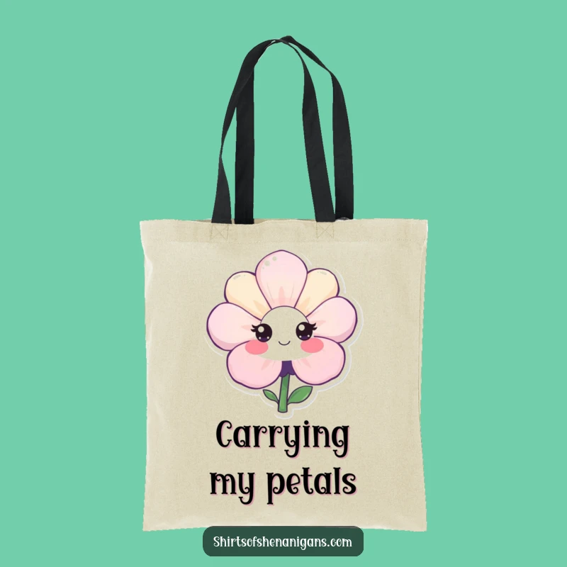 Funny Shy Flower Smile Tote Bag: Carry Your Essentials with Cute Charm