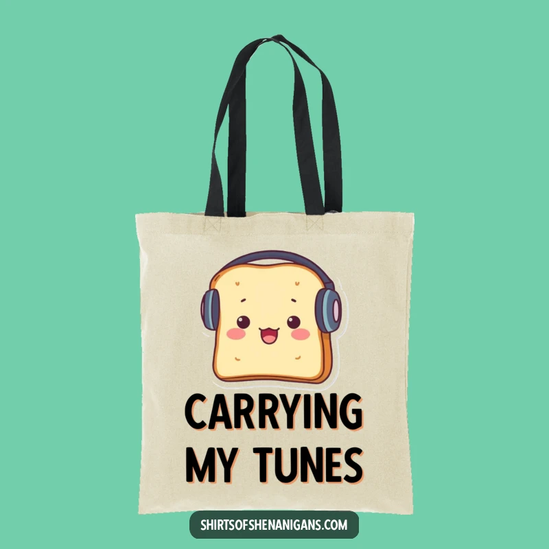 Funny Toast Headphones Tote: Carry Your Tunes, a Practical Funny Gift Bag!