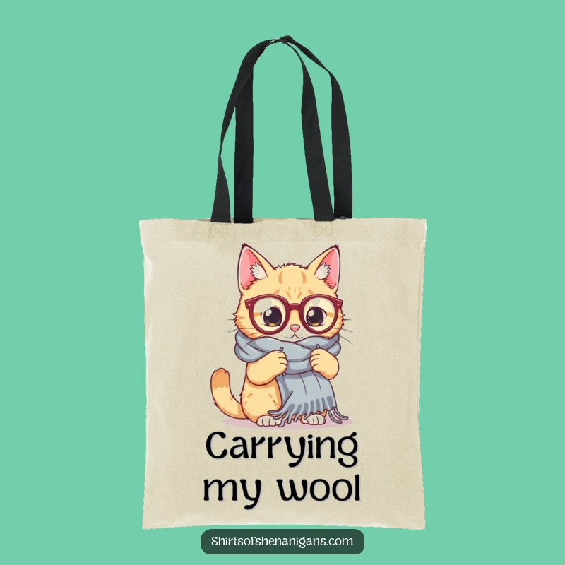 Funny Cat Knitting Tote Bag: Carry Your Yarn with Humorous Flair