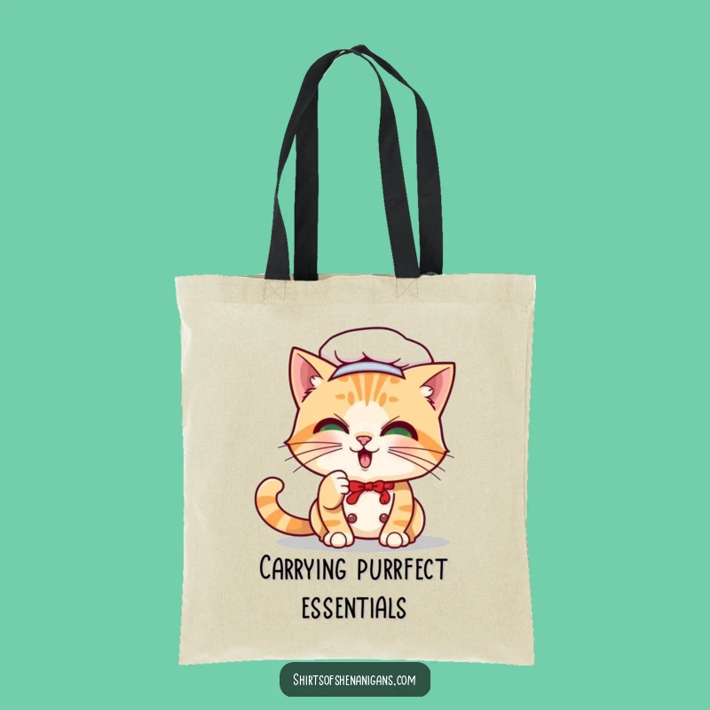 Funny Cat Chef Tote Bag: Playful Feline Groceries, Perfect Funny Gift