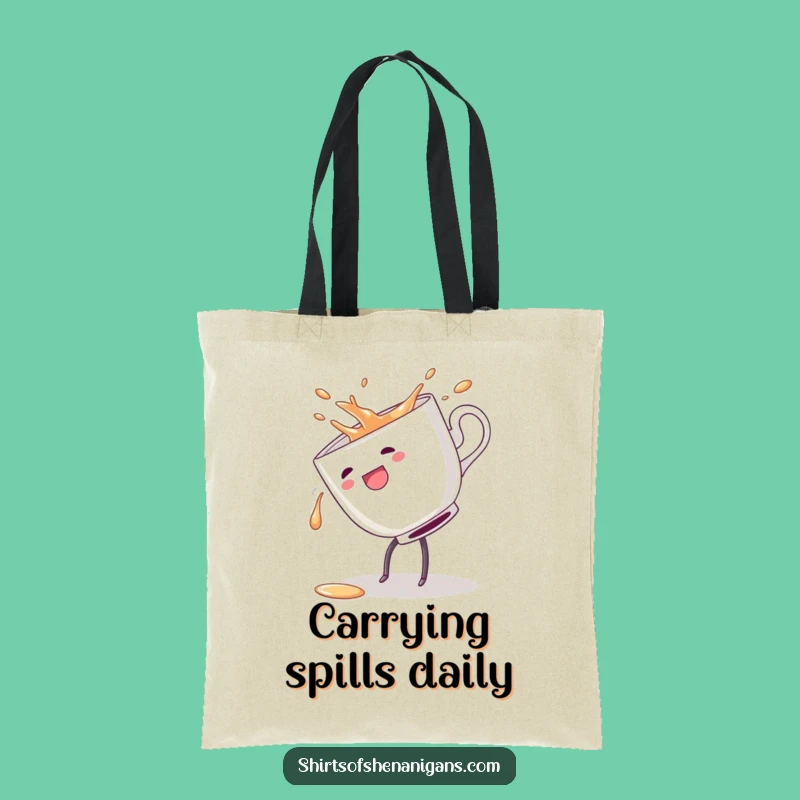 Funny Clumsy Teacup Cartwheel Tote Bag - Carry Your Essentials with Flair