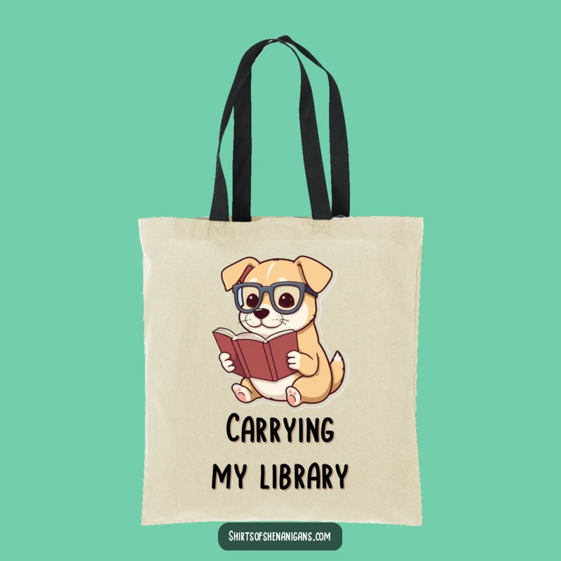 Funny Book Club Tote Bag: Dog Reader for Literary Funny Gift