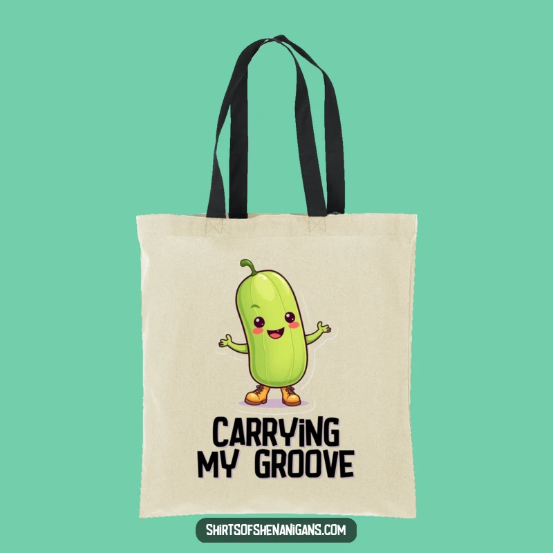 Funny Dancing Pickle Tote Bag: Tiny Boots Boogie, Perfect Funny Gift