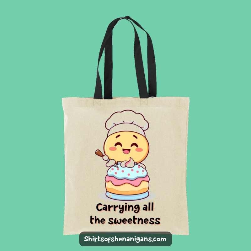 Funny Donut Chef Tote Bag: Giggling Baker for Groceries, Perfect Funny Gift
