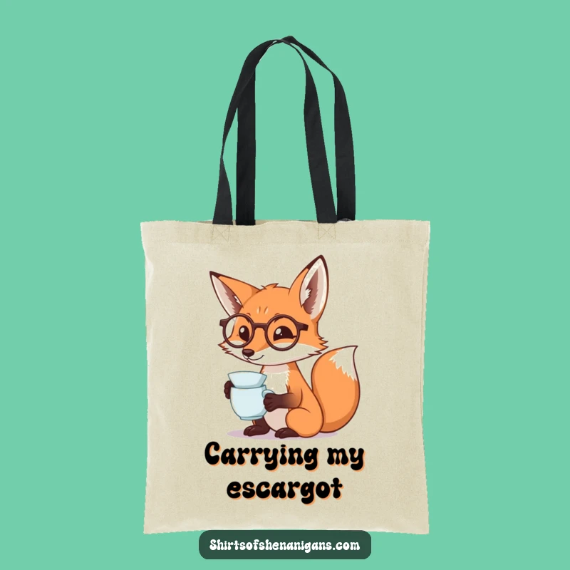 Funny Fox Monocle Tote Bag: Dramatic Tea Sipping Carryall Gift