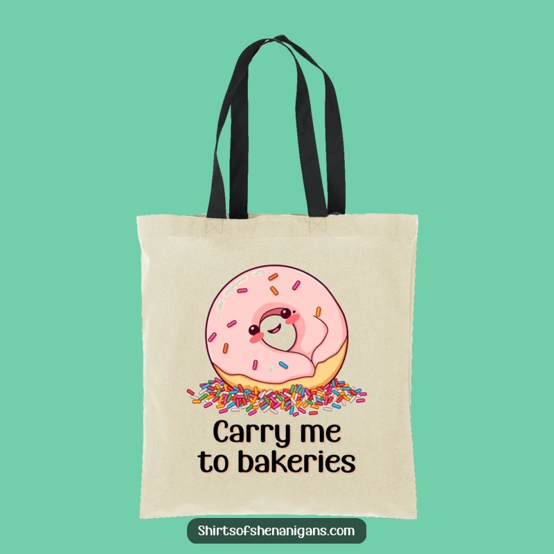 Funny Giggling Donut Tote Bag: Sweet Accessory, Perfect Funny Gift for Treat Lovers