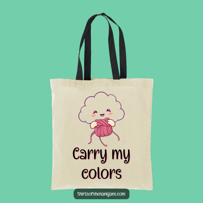 Funny Knitting Cloud Tote Bag: Crafty Accessory, Perfect Funny Gift for Crafters