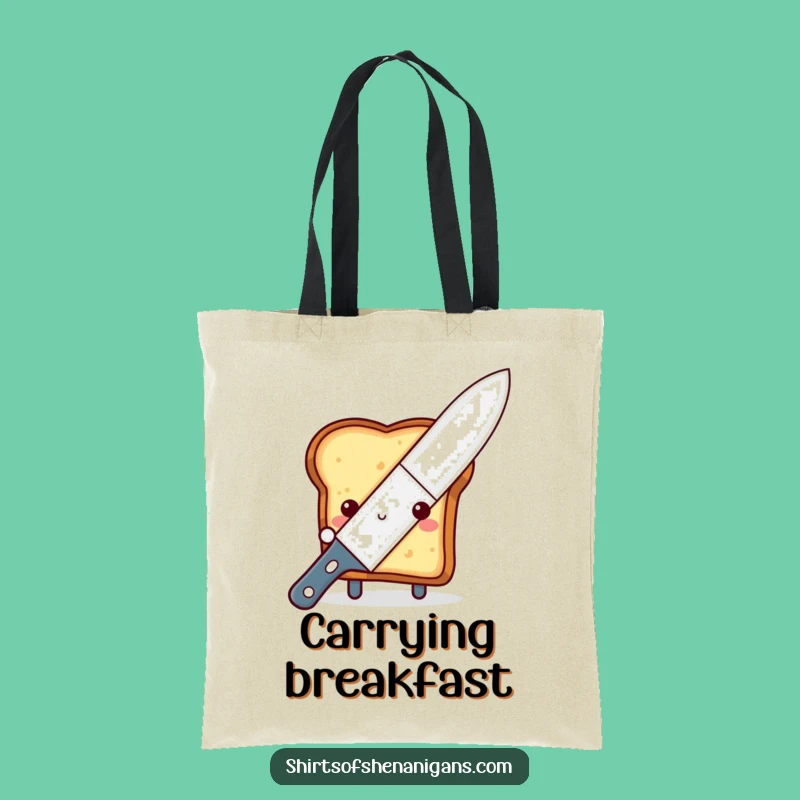Funny Shy Toast Tote Bag - Stylish & Cute Peeking Foodie Accessory