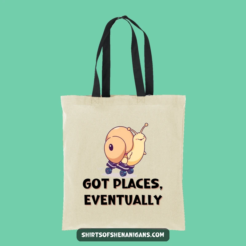 Funny Snail Roller Skates Tote Bag - Hilarious Race Accessory for Everyday Fun