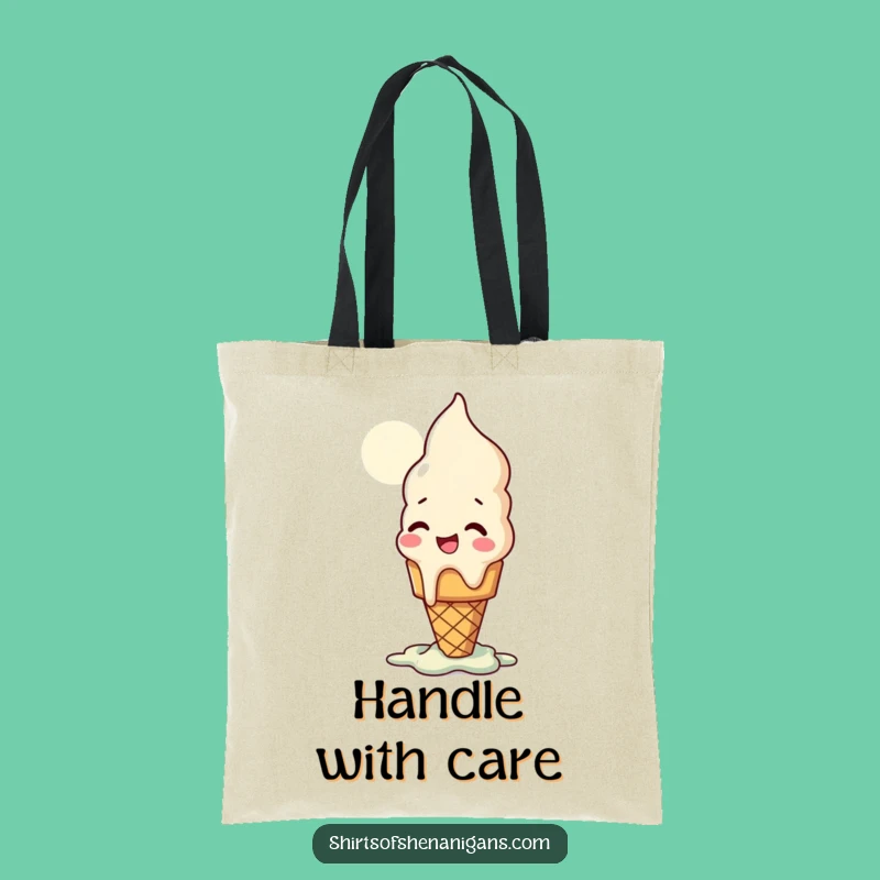 Funny Ice Cream Cone Tote: Carry Your Sweetness, a Charming Funny Gift Bag!