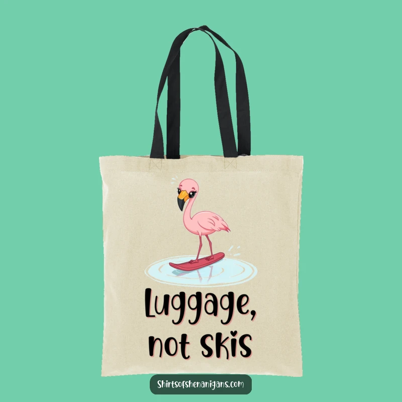 Funny Startled Flamingo Tote Bag - Chic & Hilarious Water Ski Accessory